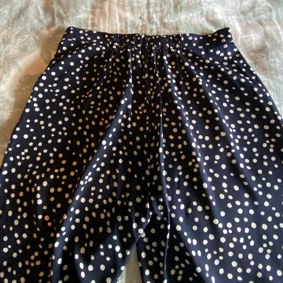 Sugarlips Navy and Cream Polkadot Wide Leg Pants - Picture 8 of 9